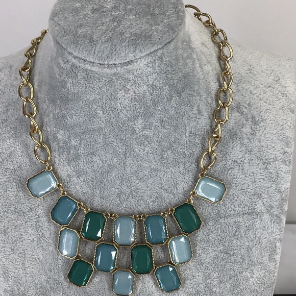 Necklace fashion statement gold tone rhinestone - Picture 6 of 8